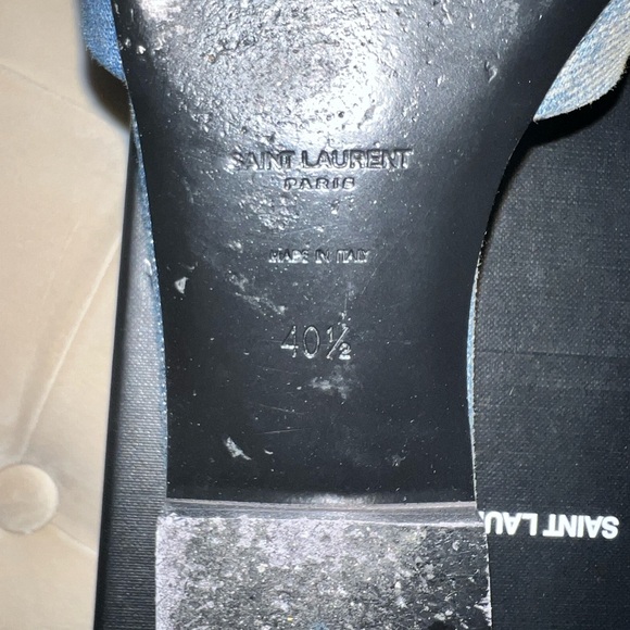 Saint Laurent Dark Denim Tribute slides - size 40.5 - Picture 4 of 9